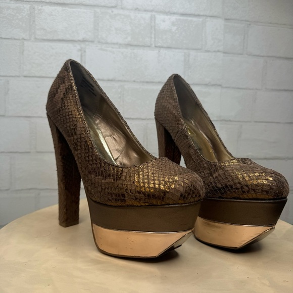 WildPair - metallic python chunky block heel platforms - Picture 12 of 13